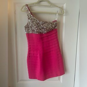 Sherri Hill One Shoulder Mini Dress